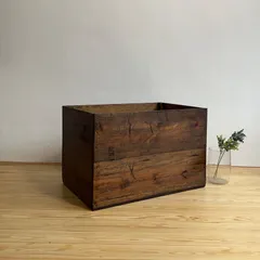 大型　古い木箱　ボックス　店舗什器　ディスプレイ　2A076　古道具　古家具　ビンテージ　アンティーク