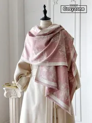 アクセサリー レディース スカーフ 1枚 エレガントな花柄ジャカード スカーフ、女性用の暖かく多用途、エアコン室内、秋冬、ファッションネックウォーマー、ショール、2way アクセサリー、ドレスのギフトにも最適