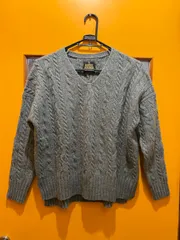Y【Y5-74】◇ URBAN RESEARCH DOORS　 Oneサイズ　ハミルトンラムウール Vネックセーター　薄緑色　レディース