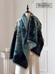 アクセサリー レディース スカーフ 1枚 エレガントな油絵風景柄ジャカード編み ウォームスカーフ レディース、エアコン室内に適し、秋冬のファッション&多用途ネックウォーマー