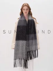 アクセサリー レディース スカーフ 1枚 厚手で暖かい エレガントなチェック柄スカーフ、秋冬のドレスに