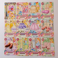 ⑩ 星宮いちご 12枚セット なないろマカロンアクセ なないろマカロンシューズ ホワイトレーシースカート 桜色ラウンドトゥシューズ パフスリーブレモンカラーボレロ ラベンダーフリルスカート ピンクギャザーフレアスカート ほか ／ アイカツ！Aikatsu！