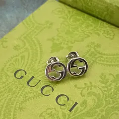 GUCCI　グッチ　インターロッキング　G　ピアス　両耳　レディース　シルバー925 箱　保存袋付き