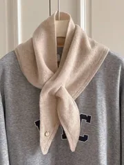 アクセサリー レディース スカーフ 100%ウール 穴開き ネックスカーフ/ショール トライアングルスカーフ、レディース 秋冬 韓国スタイル ネックウォーマー ドレス用