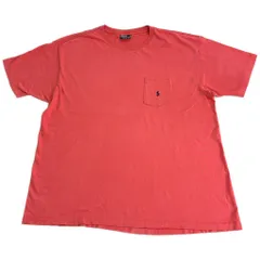 90年代 USA製 Polo by Ralph Lauren ポロ ラルフローレン ワンポイントロゴ 半袖Ｔシャツ レッド(メンズ L)中古 古着 X8844