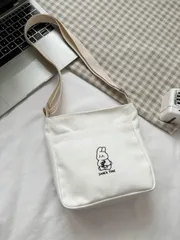 バッグ レディース ショルダーバッグ 1個 レディースブラック/ホワイトカジュアル小型キャンバスクロスボディバッグ、可愛いミニスマートフォンポーチ、財布、学生バッグ、トラベルバッグ