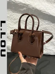 バッグ レディース ショルダーバッグ ミニファッションハンドバッグ ヴィンテージ風 新作 無地ラッカーレザー多機能ダブルハンドル ショルダーバッグ小さな四角クラッチ財布 レディース 秋冬バレンタイン