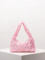 バッグ レディース ショルダーバッグ スパンコール ショルダーバッグ、輝くプロムバッグ、ブライダルパーティーアクセサリー、結婚式の優雅な女性用バッグ、ランダムグリッターパターン、スパンコール