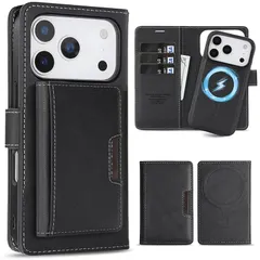 【新品】 ALANTOP iPhone 17 Pro Max 用ケース Magsafe 対応 あいふおん17 Pro Max 用 ケース 手帳型 マグセーフ 耐衝撃 【分離式3 in 1】 カード収納 ワイヤレス充電対応 フェイクレザー