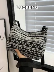 バッグ レディース ショルダーバッグ 幾何学模様 ホーボバッグ