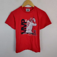Fanatics MLB 大谷翔平 Tシャツ キャラクタープリント レッド Sサイズ メンズ 古着 スポーツMIX ストリート アメカジ