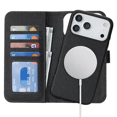 【新品】 Ｈａｖａｙａ iPhone 17 Pro Max ケース Magsafe 対応 iPhone17プロマックス ケース 手帳型 マグセーフ 耐衝撃 【分離式2in1】 ワイヤレス充電対応 カード収納 フェイクレザー（6.9インチ対応） -ブラック