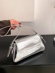 バッグ レディース ショルダーバッグ メタリックフラップバッグ ポータブル 多機能 大容量 ビジネスカジュアル 高校生 ビジネス 仕事 旅行 バカンス レディース レディース ホワイトカラー ファッション 簡約的