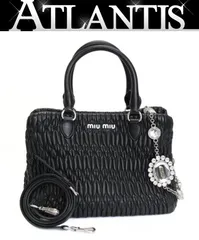Miu Miu 黒 ナッパクリスタルビジューパーティーバッグ クラッチバッグ