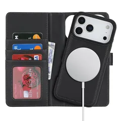 【新品】 Ｈａｖａｙａ iPhone 17 Pro Max ケース Magsafe 対応 iPhone17プロマックス ケース 手帳型 マグセーフ 耐衝撃 【分離式2in1】 カード収納 ワイヤレス充電対応 フェイクレザー（6.9インチ対応） -ブラック