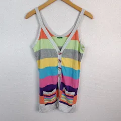 UNITED COLORS OF BENETTON ユナイテッドカラーズオブベネトン キャミソール ボーダー マルチカラー レディース 古着 レトロ Y2K アメカジのサムネイル