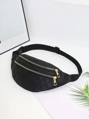 バッグ レディース ウエストバッグ ジッパー付きキルティングパターンファニーパック キルティング