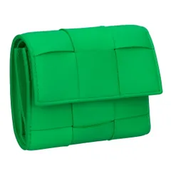 ボッテガヴェネタ BOTTEGA VENETA 折財布 三つ折財布 CASSETTE カセット 651372 V3UO1 3722 PARAKEET マキシイントレチャート