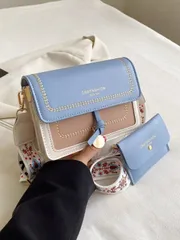 バッグ レディース ショルダーバッグ [大サイズ: 22cm*15cm*8cm] ファッション レディースハンドバッグ、多用途 新作クロスボディバッグ、カジュアルカラーブロックデザイン、スクエアバッグ、ワイドストラ