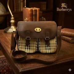 バーバリー ショルダーバッグ ノバチェック シャドーホース ブラウン ヴィンテージ Burberrys メッセンジャー 斜め掛け