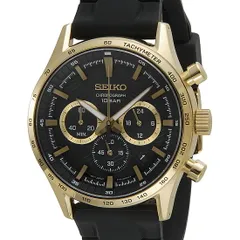 SEIKO セイコー メンズ SSB446P1 クロノグラフ ブラック×ゴールド 海外モデル