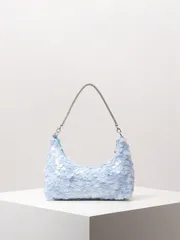 バッグ レディース ショルダーバッグ スパンコール フローラル ショルダーバッグ、ブライダルパーティー、プロムバッグ、プロムアクセサリー、プレミアムスタイルハンドバッグ、ウェディングアイテム、女性用エレガントバッグ