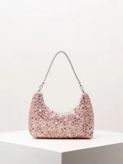 バッグ レディース ショルダーバッグ エレガントなスパンコールショルダーバッグ、フラワーバッグ、ブライダルパーティー、スパンコールバッグ、プロムバッグ、プロムアクセサリー、プレミアムスタイルハンドバッグ、ウェディン