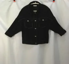 classicalElf　クラシカルエルフ　7分袖　分配色ステッチシアーシャツジャケット　黒　M　□○