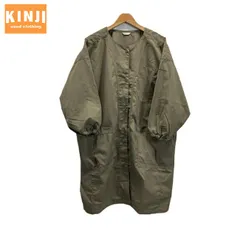 【中古】　im ISSEY MIYAKE　ノーカラーコート　アウター　エプロン　ポリエステル　コットン　ロング丈　ドロップショルダー　C-KN3333　日本製　古着　/2496のサムネイル