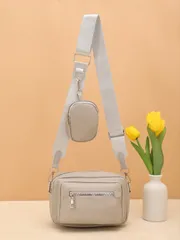 バッグ レディース ショルダーバッグ レディース 斜めがけショルダーバッグ 2点セット カジュアル ファッション  レトロ レザー風