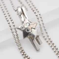 S659 ダイヤモンド風 SILVER925刻印 ペンダント ネックレス スター デザイン シルバー