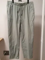 レディース UNIQLO コットン リラックス アンクル パンツ L