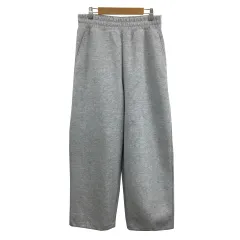 ユニクロ UNIQLO :C パンツ スウェット ワイド イージー ロング ウエストゴム 杢 無地 S グレー