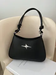 バッグ レディース ショルダーバッグ シンプルで洗練されたスタイルの女性用ショルダーバッグ、アンダーアームバッグ、ブラック&ホワイトの配色クロスボディバッグ