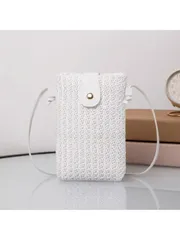 バッグ レディース ショルダーバッグ ファッショナブル ウーブングラス素材 スマホバッグ クロスボディ