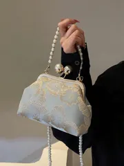 バッグ レディース ドレスバッグ 新中国風 刺繍ハンドバッグ、ファッションパールクラッチ ショルダーバッグ レディース
