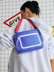 バッグ レディース ショルダーバッグ 2024年女性用ナイロンクロスボディバッグ、サマーゲーム、大学、学校、休暇、旅行、スポーツ、フィットネス用。フランス パリ カラー カメラバッグ レッド ホワイト ブルー グラ