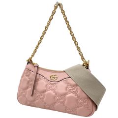 Gucci 極美品 GG マトラッセ ナイロン ピンク ショルダーバッグ グッチ 