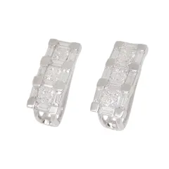 K18WG ホワイトゴールド ダイヤモンド 1.87ct 1.87ct 3連 ピアス レディース