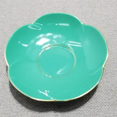 香蘭社　KORANSHA 　金縁　茶托　5客（梅型グリーン）