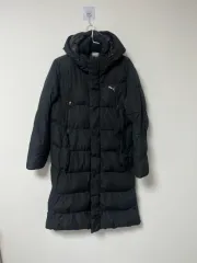 PUMA プーマ ブラック ダウンジャケット ロング丈 XS