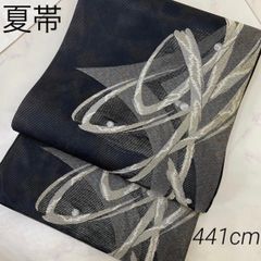 スリーシーズン 三重織 袋帯 モダン 正絹 六通 ガード加工済 Q1174 