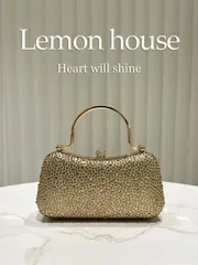 バッグ レディース ドレスバッグ 1個 輝くゴールドのラインストーン装飾ハンドバッグ、ファッション優雅なクラッチバッグ メタルショルダーストラップ付き、イブニングパーティー、結婚式、ガラ、フォーマルな場面に適してい