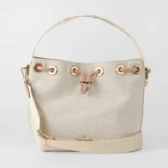 新品 ケイトスペード kate spade ショルダーバッグ CANVAS SAMLL BUCKET BAG ライト フォーン