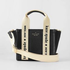 極美品 ケイトスペード フラワー ジャカード マンハッタン トート 2way 