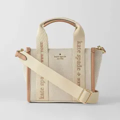 新品 ケイトスペード kate spade ショルダーバッグ CANVAS MINI TOTE ライト フォーン