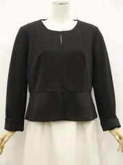 美品 ローラアシュレイ LAURA ASHLEY 長袖 ノーカラージャケット 13 ブラック  中古のサムネイル
