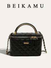 バッグ レディース ハンドルバッグ 1個  ミニマリストデザイン ひし形パターン ハンドバッグ、メイクアップコインパース、エレガントチェーンショルダークロスボディバッグ