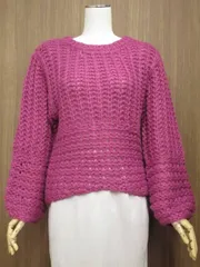 80%OFF 定価\7,900 新品タグ付 トプカピ Couleurs di TOPKAPI 洗える長袖 クルーネック ニットセーター M パープル  中古のサムネイル