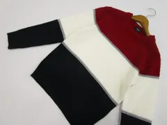 ビームスハート BEAMS HEART 長袖 クルーネック ニットセーター S レッド グレー アイボリー ネイビー ボーダー柄